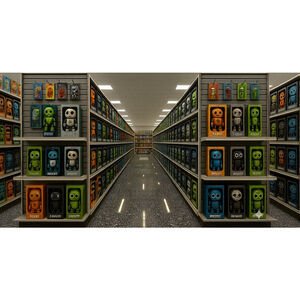 Unbranded Collectible Robot Figure Green Black Vinyl Toy